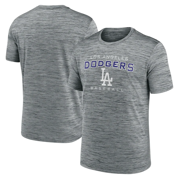 Men's Los Angeles Dodgers Gray Velocity Practice Performance T-Shirt